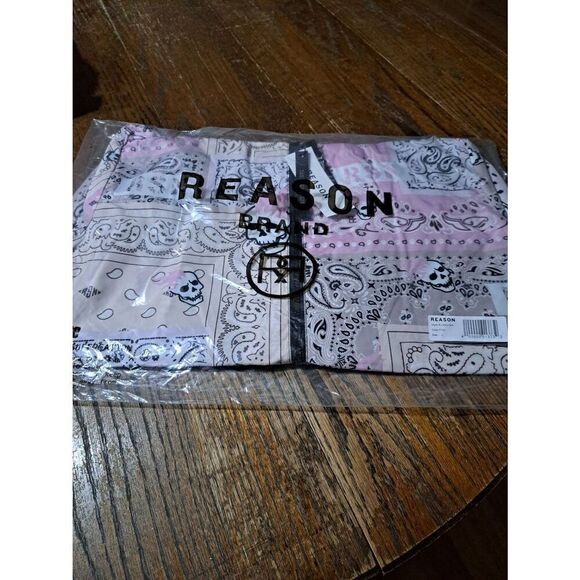 New Large Reason Paisley Anorak Lightweight Hoodie Long Sleeve Skull Jacket NWT - Picture 5 of 5